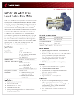 NUFLO 1502 WECO Union Liquid Turbine Flow Meter