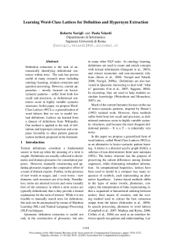 Learning Word-Class Lattices for Definition and