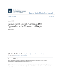 Canada and US Approaches to the Movement of People