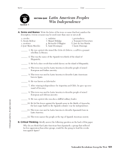 Section 1 Quiz - Mr. Coleman History