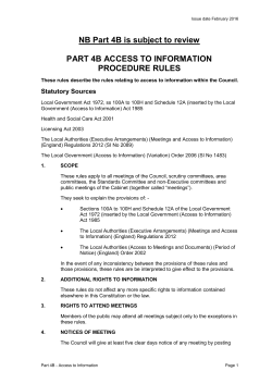 Part 4B &ndash; Access to Information Procedure Rules
