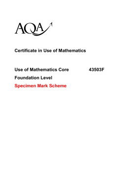 (Foundation) : Specimen mark scheme