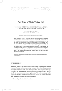 New Type of Photo-Voltaic Cell - Proiecte POS-DRU