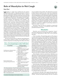 Role of Mucolytics in Wet Cough