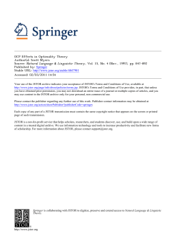 OCP Effects in Optimality Theory Author(s)