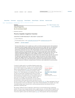 Poverty Impedes Cognitive Function
