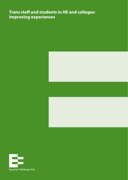 Trans staff and students in HE and colleges: improving experiences