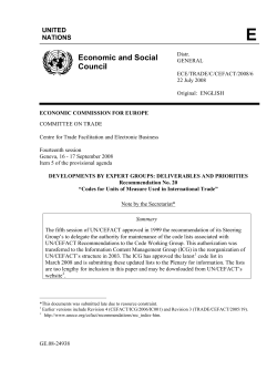 Codes for Units of Measure