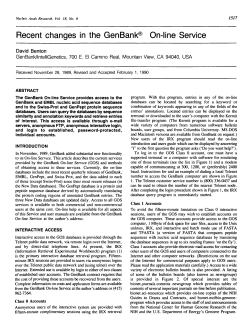 Recent changes in the GenBank® On