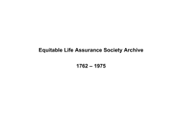 Equitable Life Assurance Society Archive 1762 – 1975