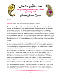 India Journal - Central Reform Congregation