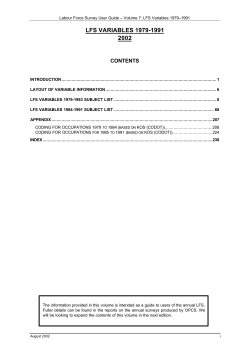 Labour Force Survey User Guide - Office for National Statistics