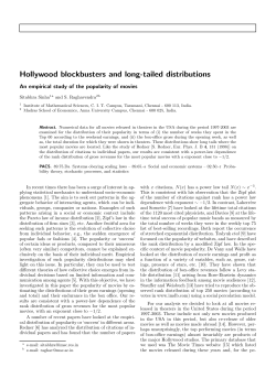 Hollywood blockbusters and long-tailed distributions