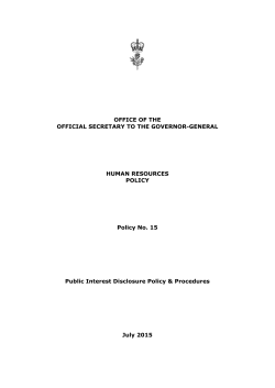 Procedures - Governor-General of the Commonwealth of Australia