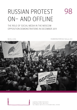 Russian Protest On- and Offline: The role of social media in the