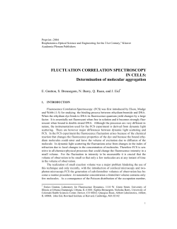 Fluctuation Correlation Spectroscopy in Cells: Determination of