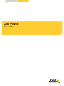 Axis Webinar - Axis Communications