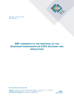 EBF COMMENTS TO THE PROPOSAL OF THE EUROPEAN