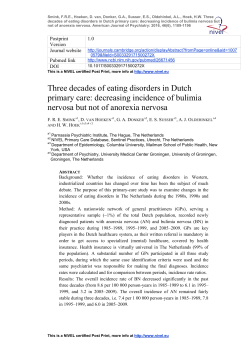 Three decades of eating disorders in Dutch primary care