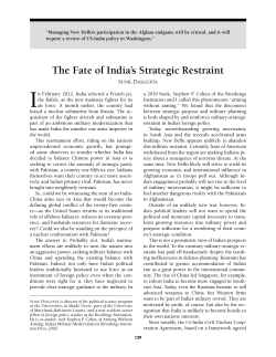 The Fate of India`s Strategic Restraint
