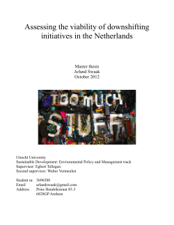 Assessing the viability of downshifting initiatives in the Netherlands