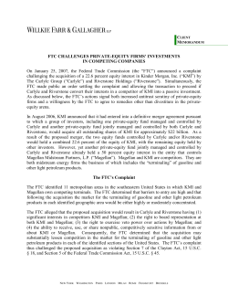 FTC CHALLENGES PRIVATE-EQUITY FIRMS` INVESTMENTS IN