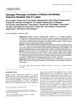 Genotype-Phenotype Correlation of Patients with Multiple Endocrine