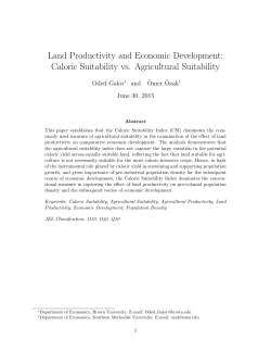 Land Productivity and Economic Development: Caloric Suitability vs