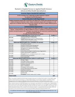 Bachelor of Applied Science in Applied Health Sciences Advanced