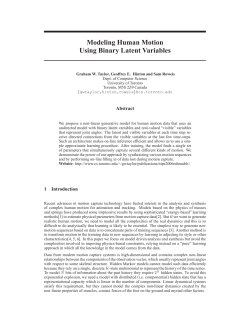 Modeling Human Motion Using Binary Latent Variables