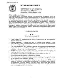 Life Science - Gujarat University