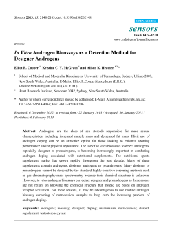 In Vitro Androgen Bioassays as a Detection Method for Designer