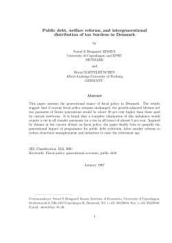 Public debt, welfare reforms, and intergenerational distribution of tax