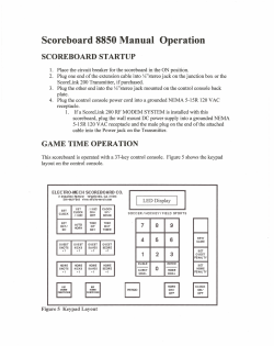 Scoreboard 8850 Manual Operation