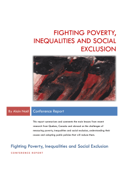 Fighting Poverty, Inequalities and Social Exclusion