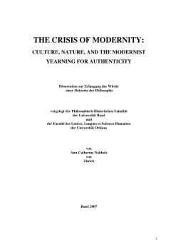 the crisis of modernity: culture, nature, and the modernist