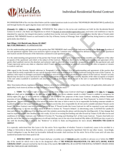 Individual Residential Rental Contract