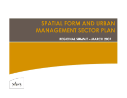 SPATIAL FORM AND URBAN MANAGEMENT SECTOR PLAN