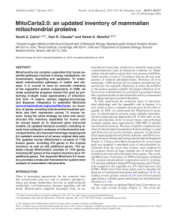 MitoCarta2.0: an updated inventory of mammalian mitochondrial
