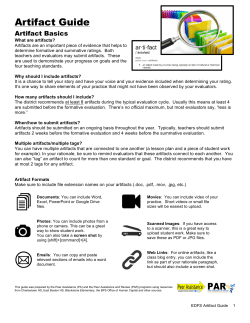 EDFS Artifact Guide 2015