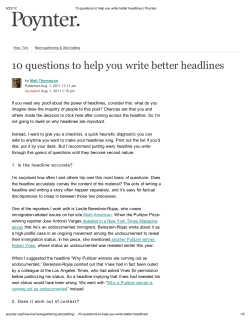 10 questions to help you write better headlines