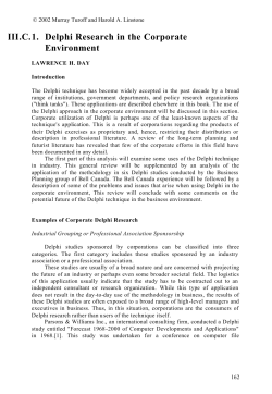 III.C. 1. Delphi Research in the Corporate Environment