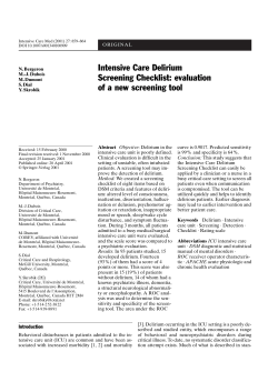 Intensive Care Delirium Screening Checklist: evaluation of a new