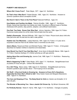 PUBERTY AND SEXUALITY