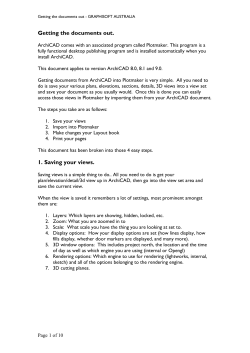 Getting the documents out. 1. Saving your views. - ArchiCAD-Talk