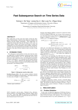 Fast Subsequence Search on Time Series Data