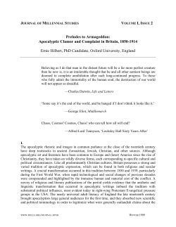 Preludes to Armageddon - Center for Millennial Studies