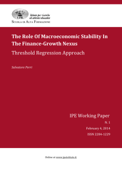 The Role Of Macroeconomic Stability In The Finance