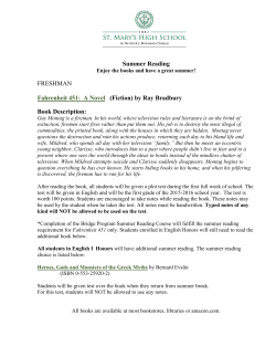 Freshmen Summer Reading