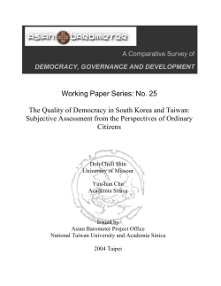 Assessing the Quality of Democracy in South Korea and Taiwan: